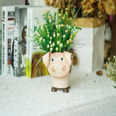 Funny Metal Animals Planter Pot Desktop Ornaments Home Decor Garden Pot