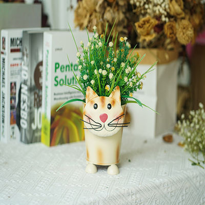 Funny Metal Animals Planter Pot Desktop Ornaments Home Decor Garden Pot