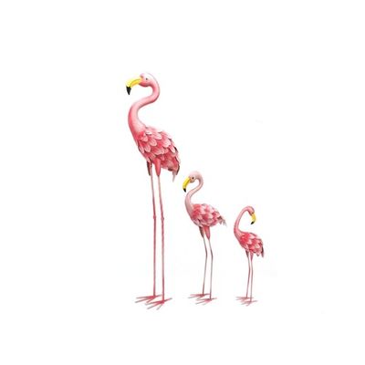 Outdoor Metal Pink Flamingo Lawn Ornaments Decorative Garden Decor