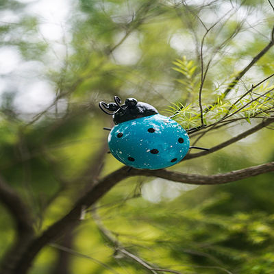 Outdoor Ladybug Metal Yard Art Decor Wall Sculpture For Garden