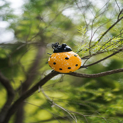Outdoor Ladybug Metal Yard Art Decor Wall Sculpture For Garden