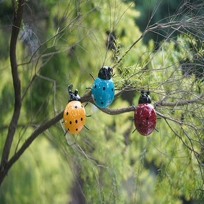 Outdoor Ladybug Metal Yard Art Decor Wall Sculpture For Garden