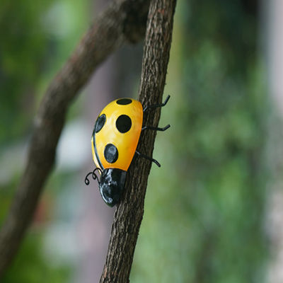 Backyard Metal Ladybug Decor Outdoor Garden Ladybird Ornaments
