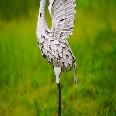 Creative Metal Crane Bird Lawn Art Lifelike And Weatherproof