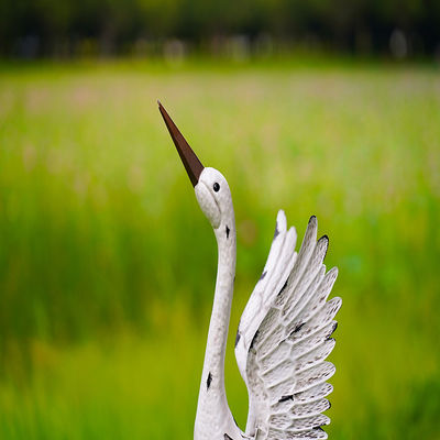Creative Metal Crane Bird Lawn Art Lifelike And Weatherproof