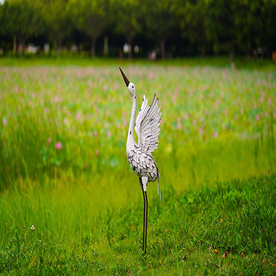 Creative Metal Crane Bird Lawn Art Lifelike And Weatherproof