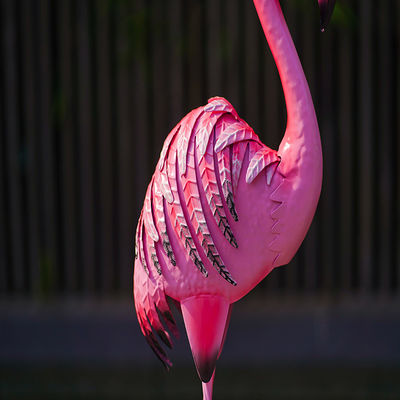 Outdoor Pink Flamingo Metal Yard Art / Metal Flamingo Garden Stake