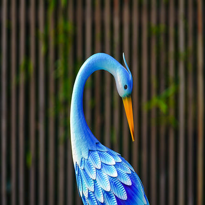 Custom Metal Crane Lawn Ornaments Outdoor Metal Bird Figurines