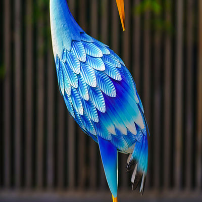 Custom Metal Crane Lawn Ornaments Outdoor Metal Bird Figurines