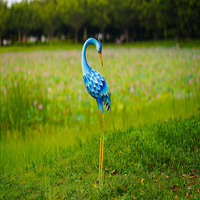 Custom Metal Crane Lawn Ornaments Outdoor Metal Bird Figurines