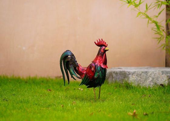 Decorative Metal Rooster Decor Outdoor Metal Rooster Yard Art