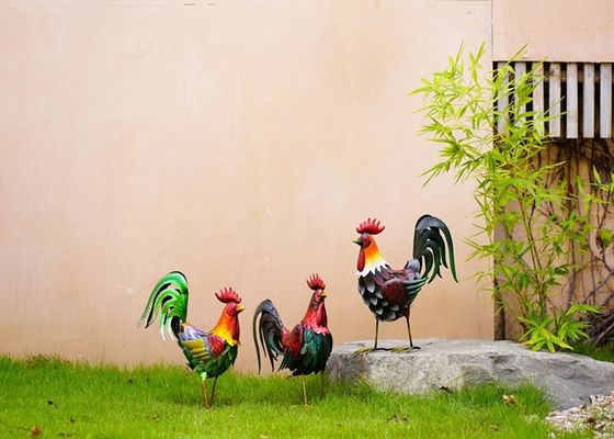 Decorative Metal Rooster Decor Outdoor Metal Rooster Yard Art