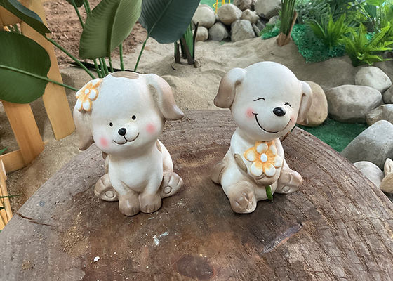 Custom Pottery Garden Ornaments Handmade Puppy Ceramic Garden Decor
