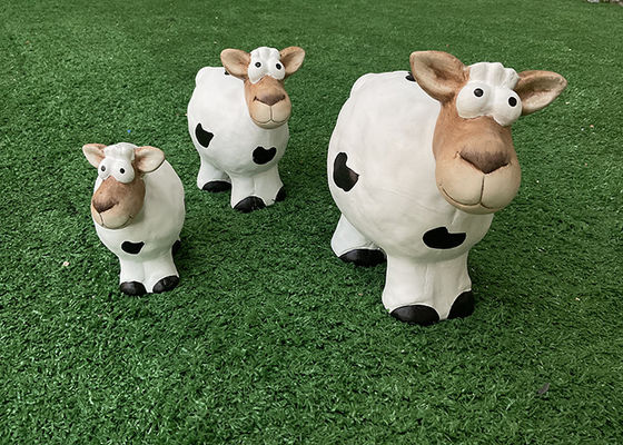 Handmade Ceramic Pottery Sheep Garden Ornaments In Different Sizes