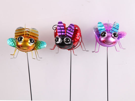 Outdoor Solar Garden Ornament With LED Light Bees Butterflies Ladybugs