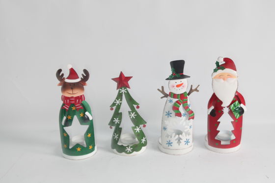 Customized Metal Christmas Decoration Snowman Santa Claus Elk Handicrafts For Modern Holiday Decor